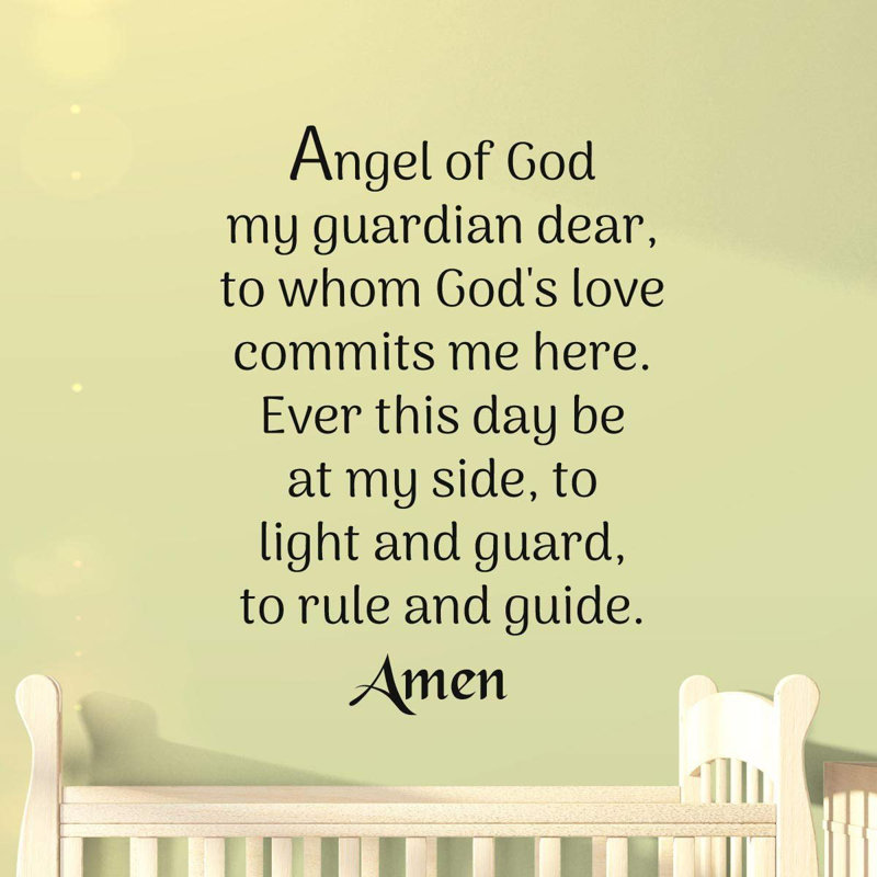 Latitude Run® Angel of God My Guardian Dear Prayer Wall Decal Wayfair